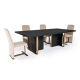 VIG Furniture Modrest Tasha - Modern Black Ash + Brushed Gold Rectangular Dining Table VGVCT2308