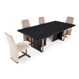 VIG Furniture Modrest Tasha - Modern Black Ash + Brushed Gold Rectangular Dining Table VGVCT2308