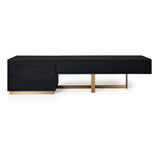 VIG Furniture Modrest Tasha - Modern Black Ash + Brushed Gold TV Stand VGVCTV2308