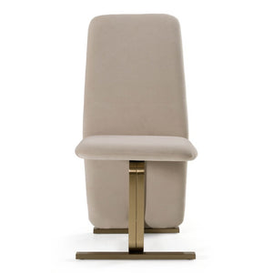 VIG Furniture Tasha Light Beige-Grey Velvet Dining Chairs (Set Of 2) — Plush Foam Seats, Brushed Brass Base, No Assembly VGVC-B2133-LTGRY
