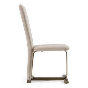 VIG Furniture Tasha Light Beige-Grey Velvet Dining Chairs (Set Of 2) — Plush Foam Seats, Brushed Brass Base, No Assembly VGVC-B2133-LTGRY