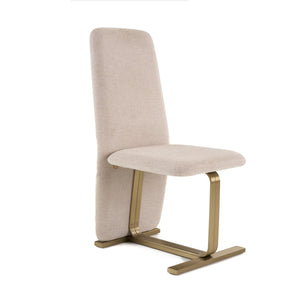 VIG Furniture Modrest Tasha - Modern Beige Linen + Brushed Brass Dining Chair (Set of 2) VGVC-B2133-BGELN