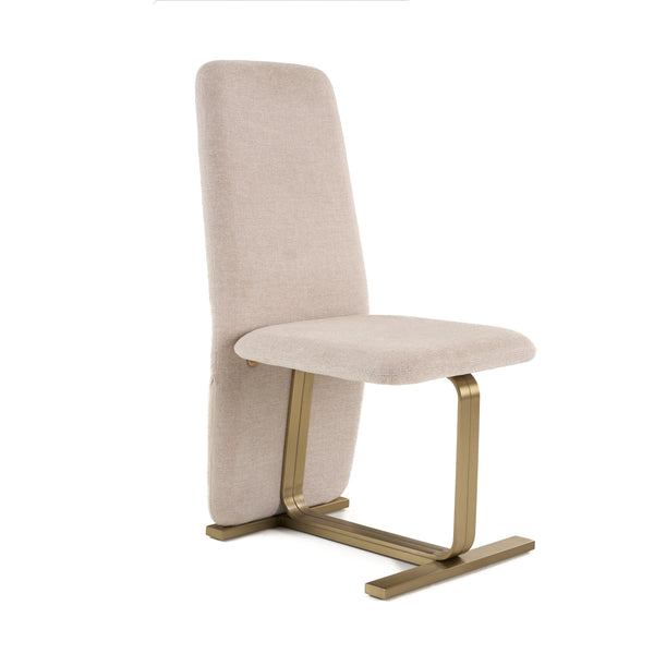 VIG Furniture Modrest Tasha - Modern Beige Linen + Brushed Brass Dining Chair (Set of 2) VGVC-B2133-BGELN