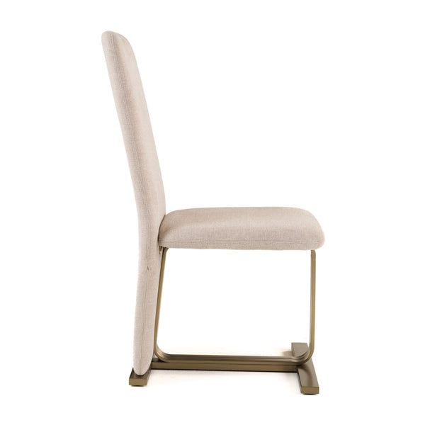 VIG Furniture Modrest Tasha - Modern Beige Linen + Brushed Brass Dining Chair (Set of 2) VGVC-B2133-BGELN