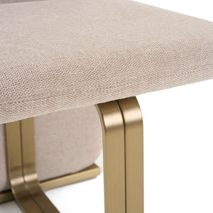 VIG Furniture Modrest Tasha - Modern Beige Linen + Brushed Brass Dining Chair (Set of 2) VGVC-B2133-BGELN