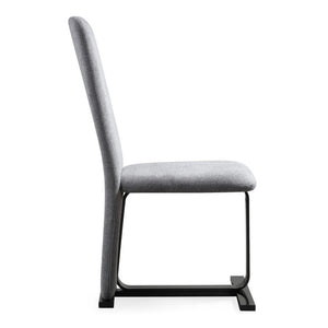 VIG Furniture Tasha Modern Linen Upholstered Side Chair Set Of 2 With Brushed Antique Brass Base & Plush Foam Seats Light Grey Dining Chair VGVC-B2133-GRYLN