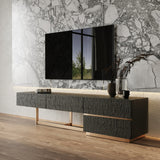 VIG Furniture Modrest Tasha - Modern Black Ash + Brushed Gold TV Stand VGVCTV2308