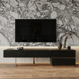 VIG Furniture Modrest Tasha - Modern Black Ash + Brushed Gold TV Stand VGVCTV2308