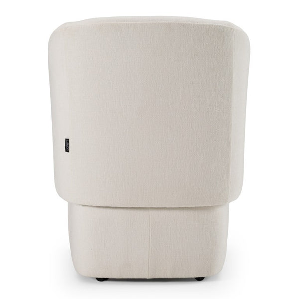 VIG Furniture Tassell Modern Ivory Fabric Chair With Plush Cushion, Curved Arms & Smooth Caster Wheels For Versatile Seating Off-White Dining Chair VGKK-KF.Y2219-IVY