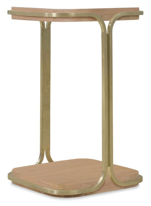 Hooker Furniture Banyon Banyon Bay Accent Table — Compact Desert Oak Rectangular End Table With Brushed Brass Legs, Versatile Style 6081-80001-82