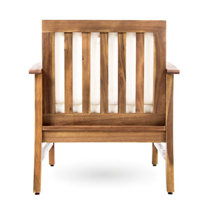 English Elm Perla Solid Acacia Outdoor Club Chair Slatted Hardwood Frame Resort Patio Seat 61442.00CRM-61442.00CRM