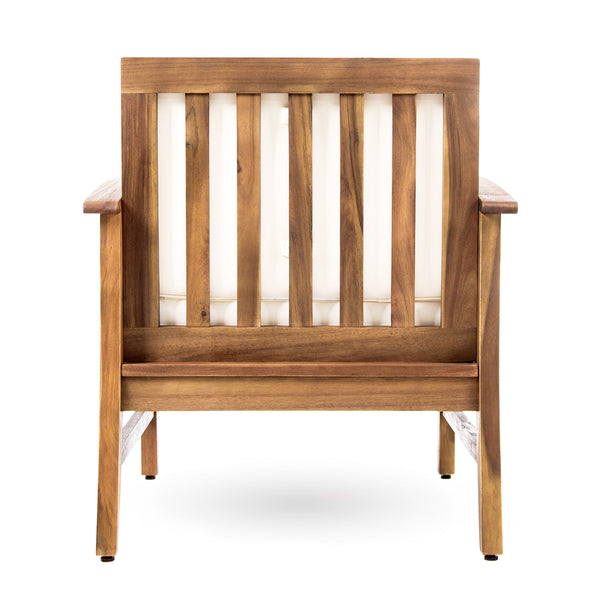 English Elm Perla Solid Acacia Outdoor Club Chair Slatted Hardwood Frame Resort Patio Seat 61442.00CRM-61442.00CRM