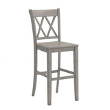 Homelegance By Top-Line Juliette X-Back Bar Height Chairs (Set of 2) Grey Rubberwood