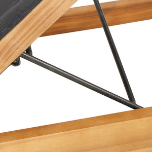 English Elm Christopher Knight Home® - MIA Chaise Lounge with Breathable Mesh Seating and Durable Acacia Wood Frame for Outdoor Relaxation Teak 50.5 L x 27.5 W x 9 H 72209.00BLK