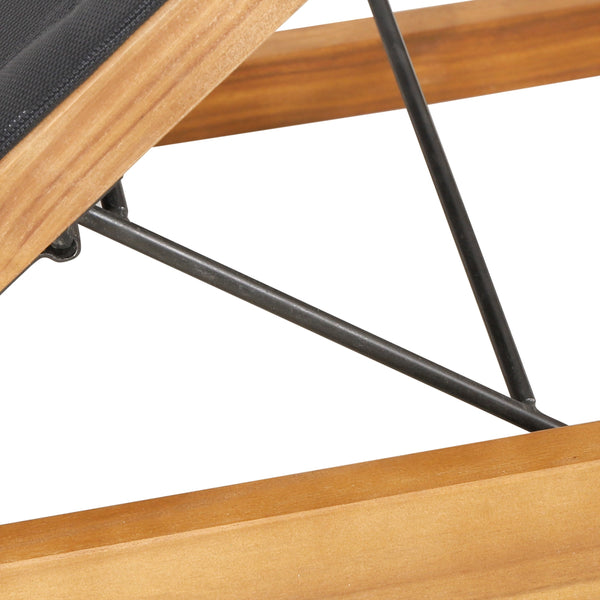 English Elm Christopher Knight Home® - MIA Chaise Lounge with Breathable Mesh Seating and Durable Acacia Wood Frame for Outdoor Relaxation Teak 50.5 L x 27.5 W x 9 H 72209.00BLK