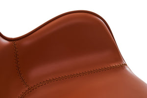 VIG Furniture Tayla Cognac Eco-Leather Dining Chair With Bucket Seat, Black Metal Legs, Stain-Resistant Comfort VGHR3636-COGNAC-DC
