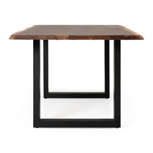 VIG Furniture Taylor 79" Live Edge Acacia Dining Table With Black U-Frame Legs, Rustic Grain, Seats 6 Elegantly VGEDPRO220001
