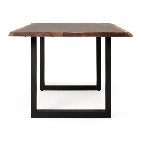 VIG Furniture Taylor 79" Live Edge Acacia Dining Table With Black U-Frame Legs, Rustic Grain, Seats 6 Elegantly VGEDPRO220001