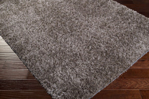 Surya Taz 5' X 8' Handmade High Pile Rug - Durable Polyester Decor For Modern Spaces, Spot Clean Only Medium Gray Polyester Taz1000-58