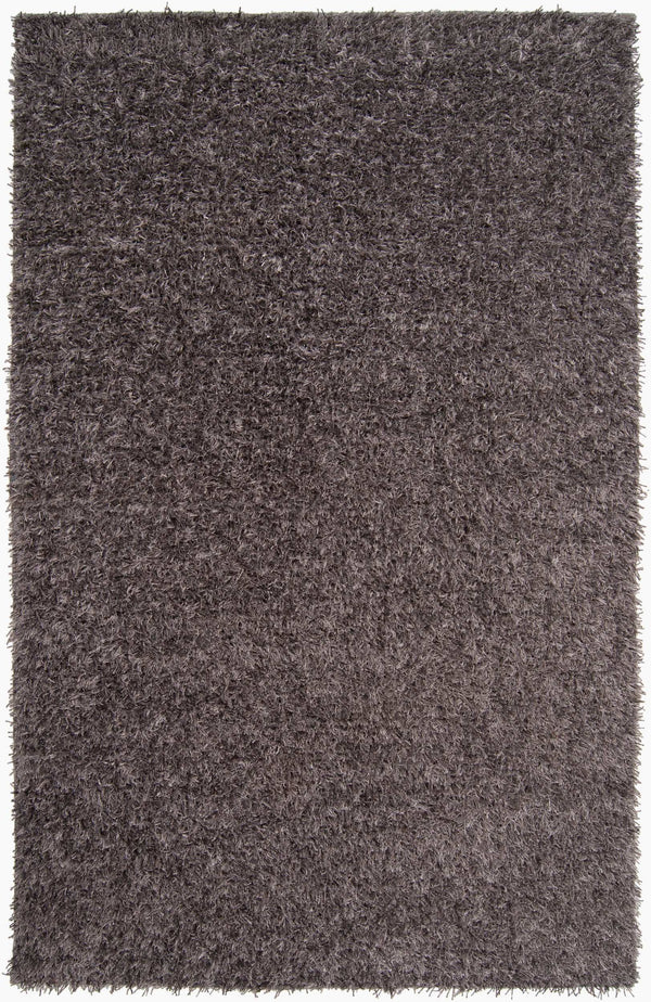 Surya Taz 5' X 8' Handmade High Pile Rug - Durable Polyester Decor For Modern Spaces, Spot Clean Only Charcoal Polyester Taz1010-58