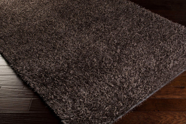 Surya Taz 5' X 8' Handmade High Pile Rug - Durable Polyester Decor For Modern Spaces, Spot Clean Only Charcoal Polyester Taz1010-58