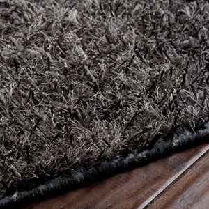 Surya Taz 5' X 8' Handmade High Pile Rug - Durable Polyester Decor For Modern Spaces, Spot Clean Only Charcoal Polyester Taz1010-58