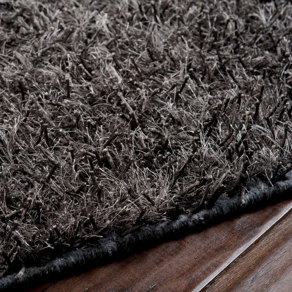 Surya Taz 5' X 8' Handmade High Pile Rug - Durable Polyester Decor For Modern Spaces, Spot Clean Only Charcoal Polyester Taz1010-58