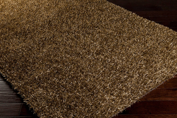 Surya Taz 5' X 8' Handmade High Pile Rug - Durable Polyester Decor For Modern Spaces, Spot Clean Only Olive Polyester Taz1022-23