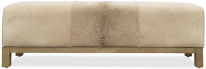 Hooker Furniture Melange Hair-On-Hide Bench With Light Oak Base — Transitional Beige Seat, Durable Everyday Accent 628-50751-80