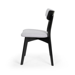 English Elm Christopher Knight Home® - DINING Mid-Century Upholstered Dining Chairs Set of 2 with Rubberwood Splayed Legs and Curved Silhouette LIGHT GREY 61760.00OAKLGRY