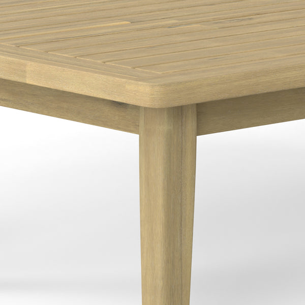 English Elm Palmetto Solid Acacia Outdoor Coffee Table in Light Teak — Handcrafted, Weather-Resistant 43.3"W B136P159371