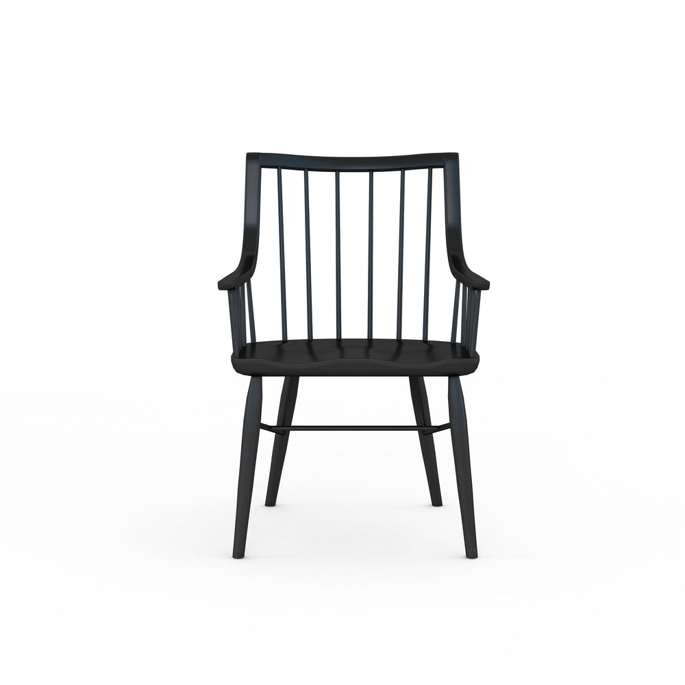 A.R.T. Furniture Set Of 2 - Frame Windsor Arm Chair In Black - Classic Americana Design With Comfort & Style For Modern Spaces - Set Of 2 Black Ash & Poplar Solid,Plank,Effect Flakey & Quarter,Sawn Oak Veneer 278205-2318
