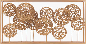 Surya Tamba Rustic Dimensional Wall Art - 15"H X 29"W Accents For Stylish Home Décor & Easy Care Main, Metallic ,Gold,Frame, Iron,Polystyrene Tba001-1529