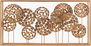 Surya Tamba Rustic Dimensional Wall Art - 15"H X 29"W Accents For Stylish Home Décor & Easy Care Main, Metallic ,Gold,Frame, Iron,Polystyrene Tba001-1529