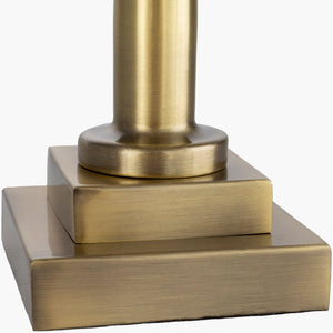 Surya Tibby Elegant 24" Accent Table Lamp - Glass & Metal Design With Linen Shade For Cozy Ambiance Body, Charcoal,Base, Metallic ,Brass,Shade, Gray,Finial, Metallic ,Brass,Harp, Metallic ,Brass,Cord, Translucent Glass,Iron,Iron,Linen,Polyester,Iron Tbb-001