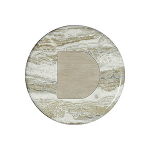 Bernhardt Bernhardt Arcadia Rustic-Modern Accent Table With Faux Stone Top, Sculptural Oak Base, 20" Square 334111