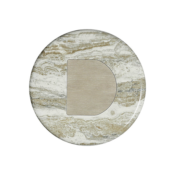 Bernhardt Bernhardt Arcadia Rustic-Modern Accent Table With Faux Stone Top, Sculptural Oak Base, 20" Square 334111