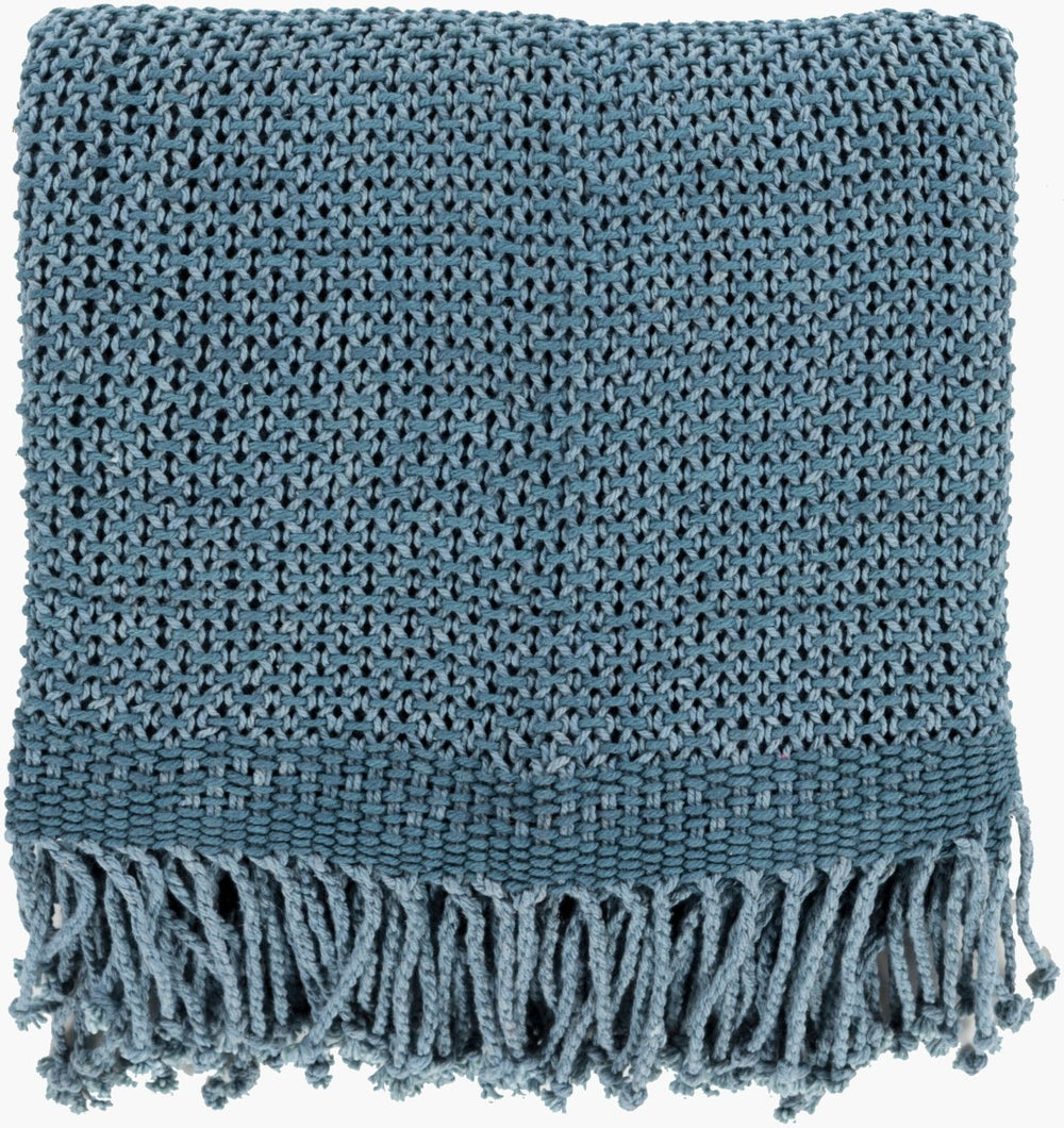 Livabliss Tibey Cotton Fringe Woven Throw Blanket Artisan Handcrafted Cottage Sofa Accent TBE5002-5070