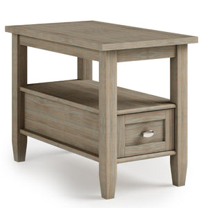 English Elm Warm Solid Wood 14" Wide Transitional Side Table In Distressed Grey - Ideal For Small Spaces & Storage B136P159661-GIGA