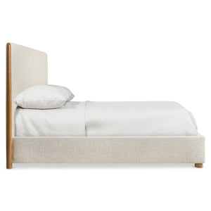 Bernhardt Bernhardt Brasea Upholstered Panel Bed Mahogany Wood Posts Modern Retro Bedroom King K2298