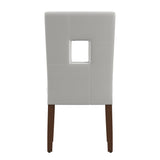 Homelegance By Top-Line Dalton White Faux Leather Keyhole Dining Chairs (Set of 2) White Rubberwood