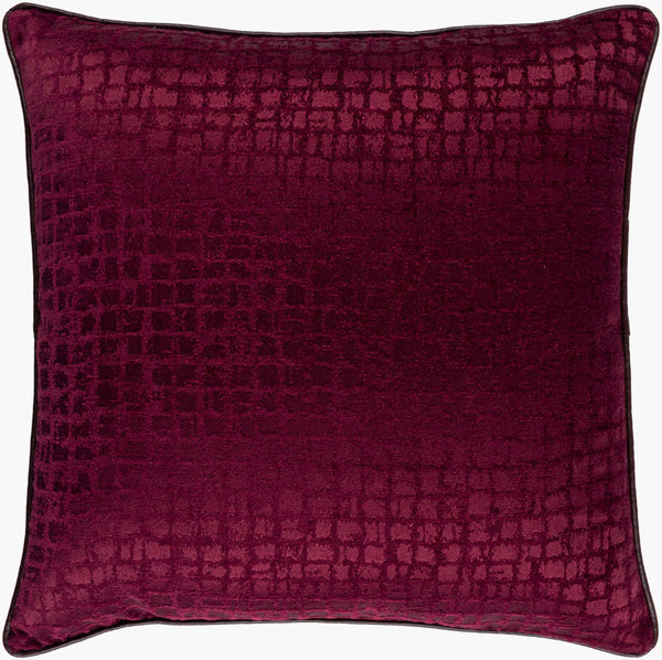 Surya Tambi 18"X18" Durable Accent Pillow – Modern Design, Woven Charm, Ideal For Home Decor Refresh Burgundy Polyester,Cotton Tbi003-2020d
