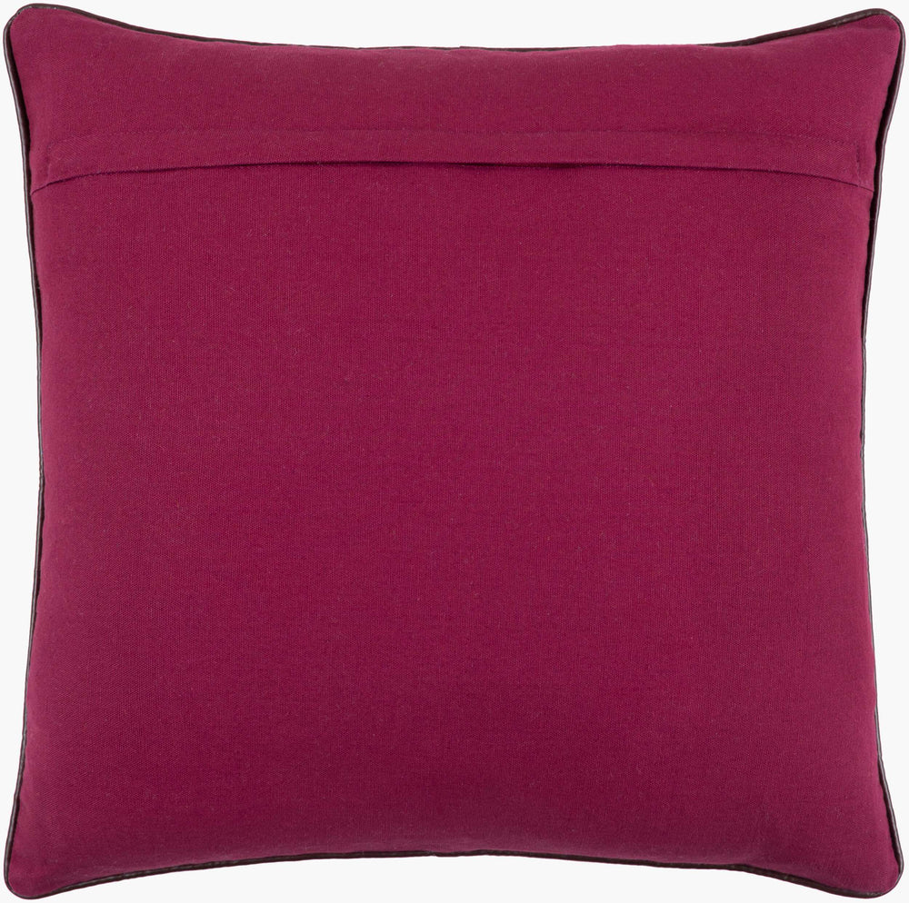 Surya Tambi 18"X18" Durable Accent Pillow – Modern Design, Woven Charm, Ideal For Home Decor Refresh Burgundy Polyester,Cotton Tbi003-2020d
