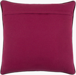 Surya Tambi 18"X18" Durable Accent Pillow – Modern Design, Woven Charm, Ideal For Home Decor Refresh Burgundy Polyester,Cotton Tbi003-2020d