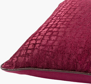Surya Tambi 18"X18" Durable Accent Pillow – Modern Design, Woven Charm, Ideal For Home Decor Refresh Burgundy Polyester,Cotton Tbi003-2020d