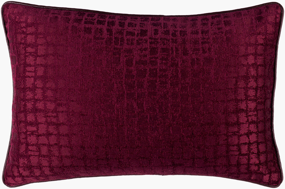 Surya Tambi 13"L X 20"W Lumbar Pillow - Modern Woven Design For Durable Comfort & Stylish Home Decor Burgundy Polyester,Cotton Tbi004-1320p