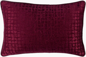 Surya Tambi 13"L X 20"W Lumbar Pillow - Modern Woven Design For Durable Comfort & Stylish Home Decor Burgundy Polyester,Cotton Tbi004-1320p