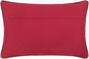 Surya Tambi 13"L X 20"W Lumbar Pillow - Modern Woven Design For Durable Comfort & Stylish Home Decor Burgundy Polyester,Cotton Tbi004-1320p