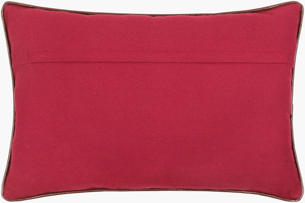 Surya Tambi 13"L X 20"W Lumbar Pillow - Modern Woven Design For Durable Comfort & Stylish Home Decor Burgundy Polyester,Cotton Tbi004-1320p