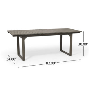 English Elm Outdoor Expandable Acacia Hardwood Dining Table with Slatted Top for Patio Spaces 62908.00GRY